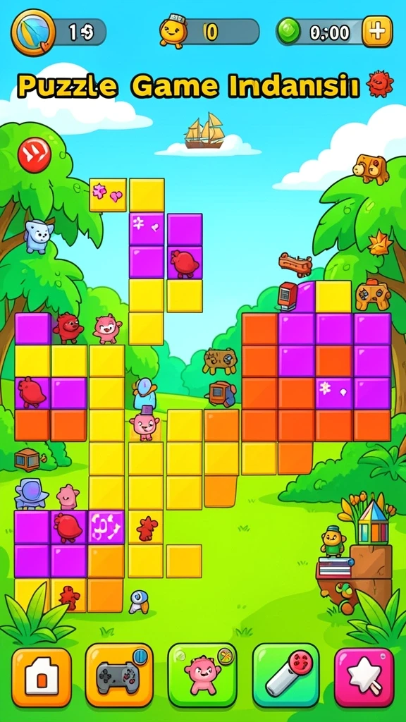 Tampilan level pertama yang penuh warna dan detail.