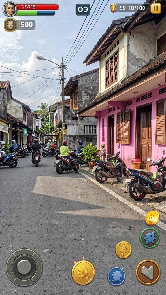 Layar permainan dengan fitur sosial yang memungkinkan interaksi.