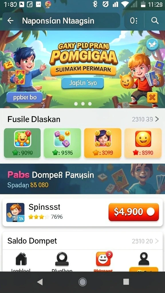 Tampilan awal permainan yang menarik dan intuitif.