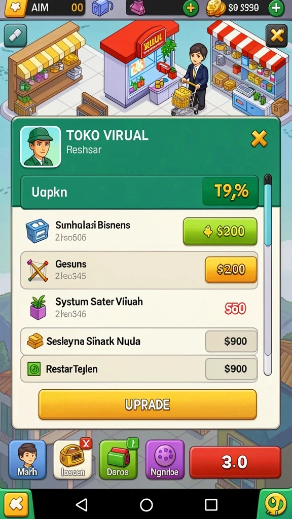 Tampilan awal yang menarik dengan navigasi yang sederhana.