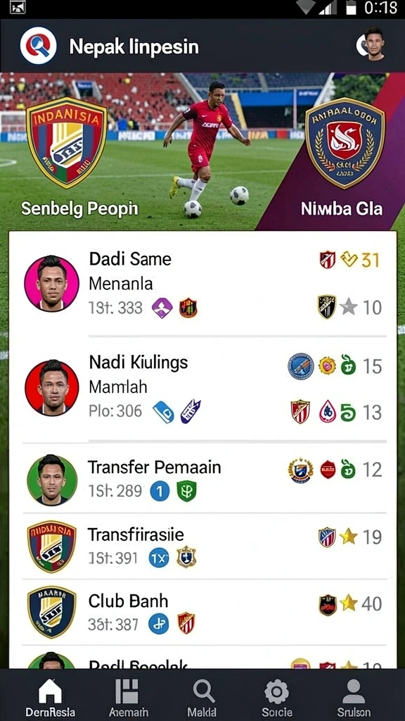 Menu permainan yang beragam dan mudah diakses.